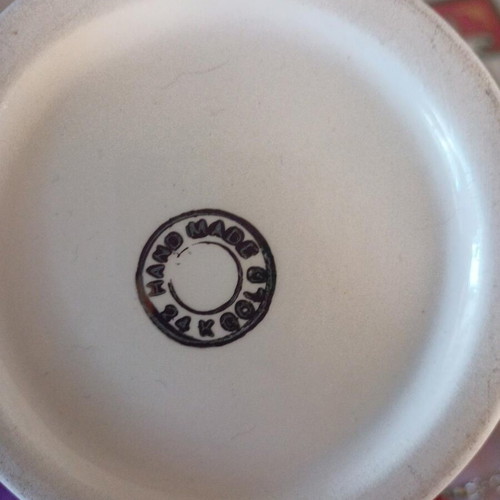 Porcelain vase with floral peacock design, like new