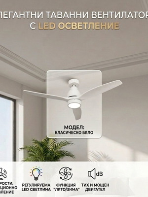 Mellerware Brizzy ceiling fan with LED light and remote control