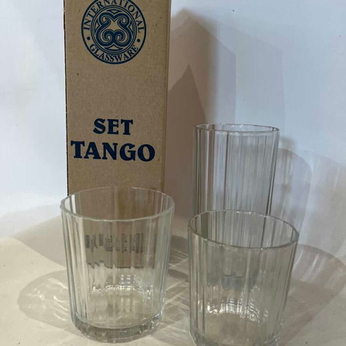 Borgonovo glass set of 3 new, made in Italy