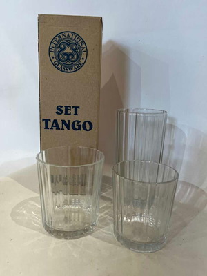 Borgonovo glass set of 3 new, made in Italy