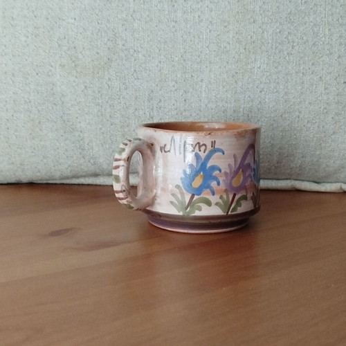 Vintage handmade ceramic cup “Dionysia” like new