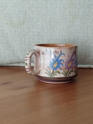 Vintage handmade ceramic cup “Dionysia” like new