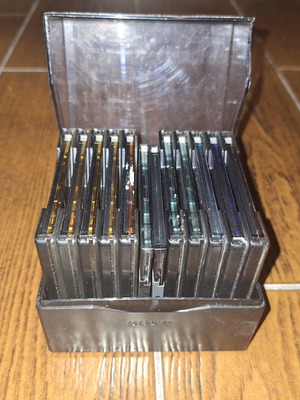MiniDisc collection with Sony storage base, untested