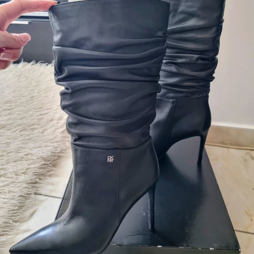 DKNY leather boots new, black, size 40.5