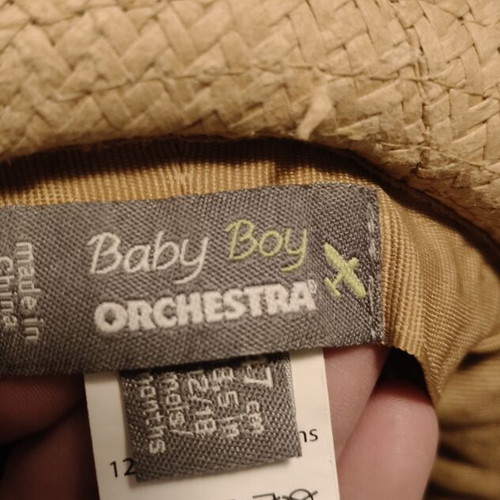 Orchestra straw hat baby boy 12-18 months like new