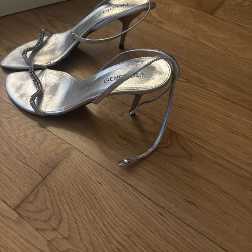 Haralas silver sandals size 39 like new with rhinestones