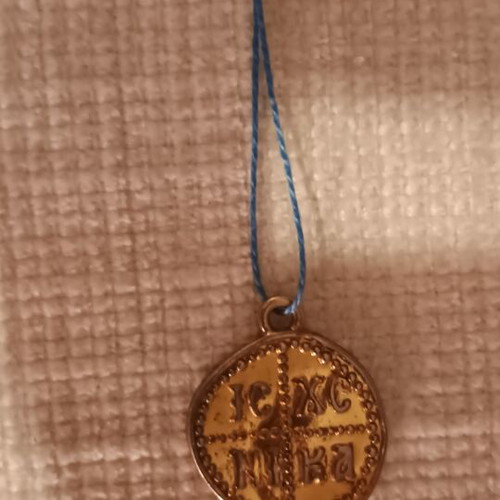 Unisex Necklace with Safety Clasp New, Handmade, Blue and Gold