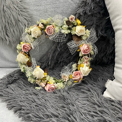 Decorative wreath used made of roses