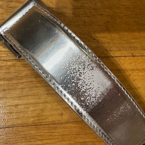 D&G belt refurbished, beige leather with silver details