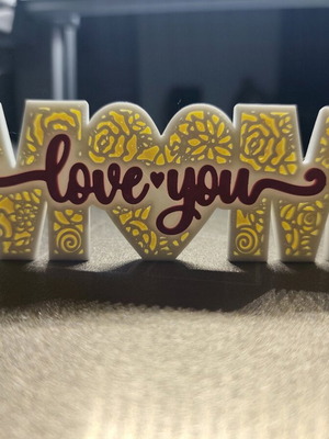 3D Print decorative "MOM Love You" new