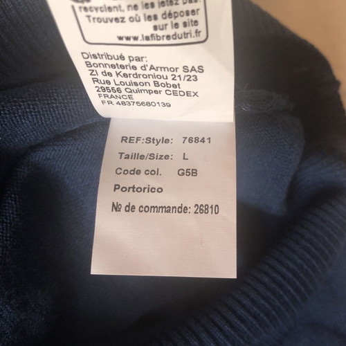 Armor Lux Damgan Pullover new men's sweater 100% merino wool blue M