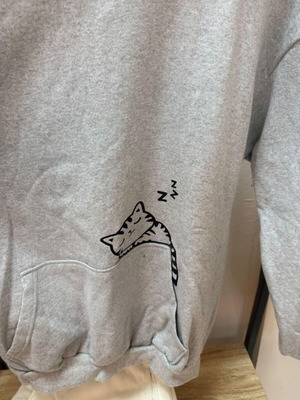 Sweatshirt with design size small, new, gray