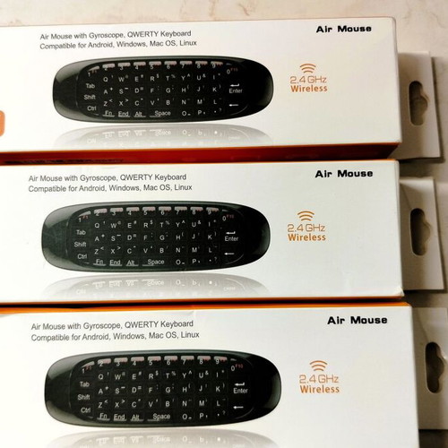 Air Mouse wireless remote with gyroscope and qwerty keyboard for TVboxes