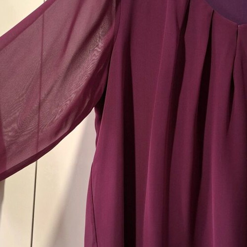 Lynne Blouse with Sheer Sleeves like New, Purple, Size L