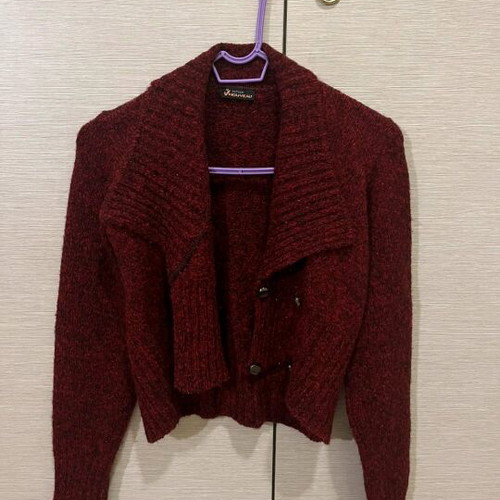 Nouveau knitted cardigan like new, burgundy, size S
