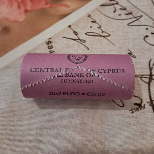 2 Euro Cyprus Commemorative Coin Roll 2026 UNC, 25 Coins