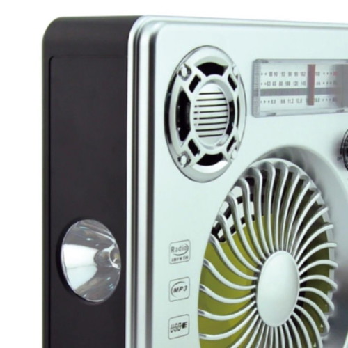 USB Rechargeable Fan Radio 500-3116 New