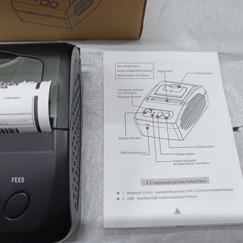 Portable thermal receipt printer