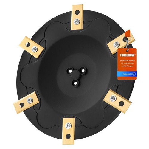 Replacement blade disc with 6 titanium-coated knives for Eufy and TerraMow robotic mowers