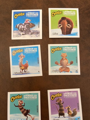Cheetos Ice Age stickers set of 6 used