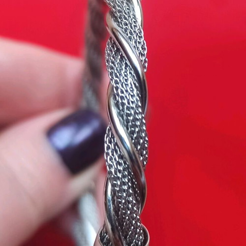 Loisir Women's Stainless Steel Bracelet Cuff New Silver