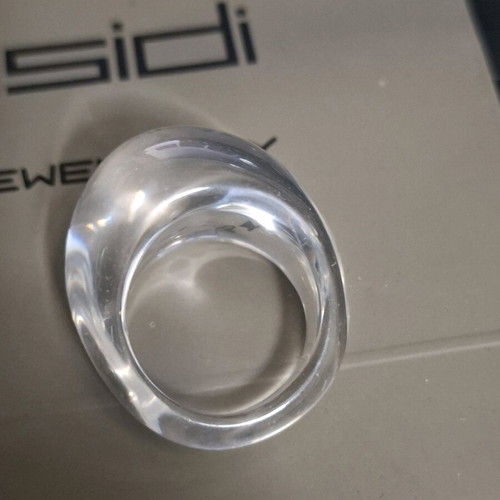 Resin rings new, size 55, transparent and blue, set of 2