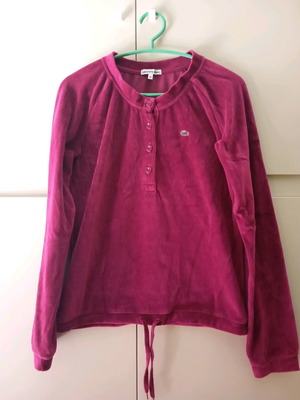 Μπλούζα βελουτέ Lacoste σαν καινούργια, κερασί S/M