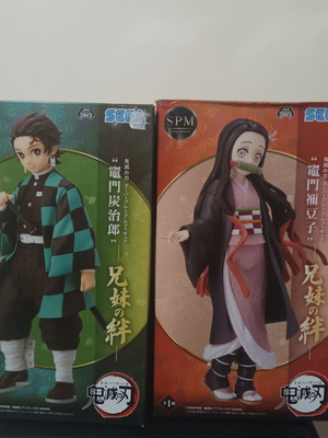 Tanjiro and Nezuko figures set Demon Slayer/Kimetsu No Yaiba Maximatic Banpresto Bandai authentic.