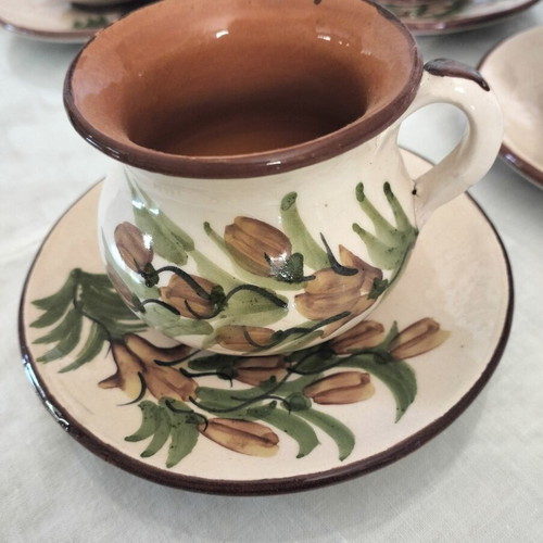 Vintage handmade cups set from Lesvos, like new, earthy colors