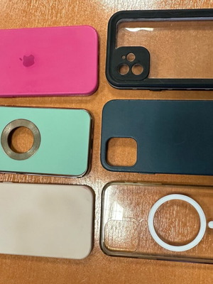 iPhone 12 cases pack of 6 used, one waterproof