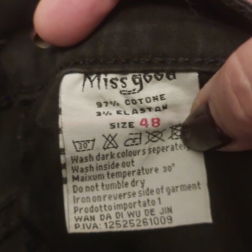 Miss Good black ripped jeans size 48 like new