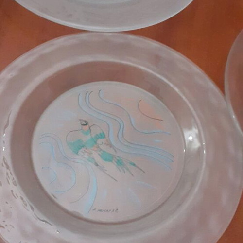 Collectible plates with Mytaras paintings, set of 4, like new