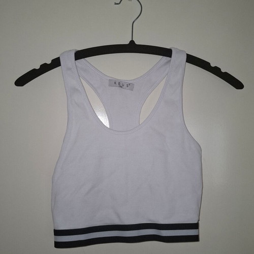 Keus Sports Bra like new, white and black, S/M, cotton