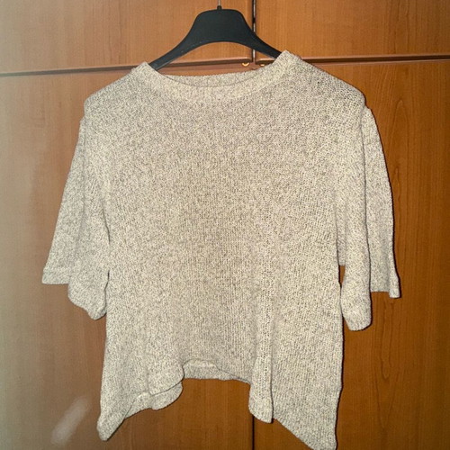 Massimo Dutti knitted crop top used beige size S