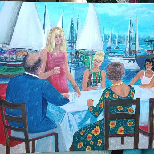 Handmade acrylic painting on canvas 50x80 cm, new