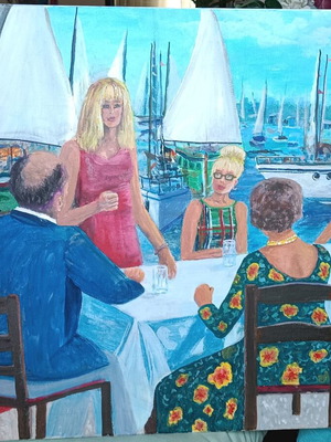 Handmade acrylic painting on canvas 50x80 cm, new