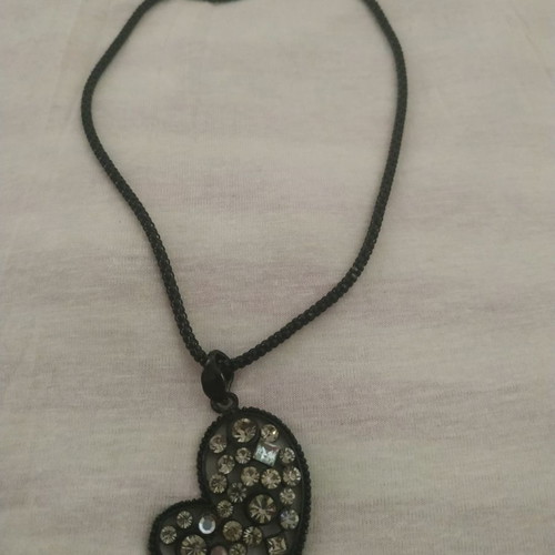 Necklace pendant used, black with chain