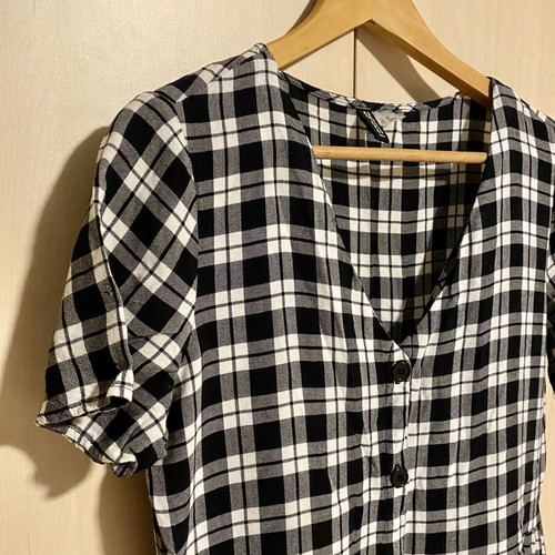 H&M Black and White Checked Dress like new, cotton, size M