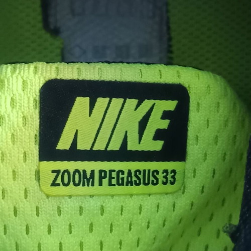Nike Zoom Pegasus 33 running shoes, pink and yellow, size 44