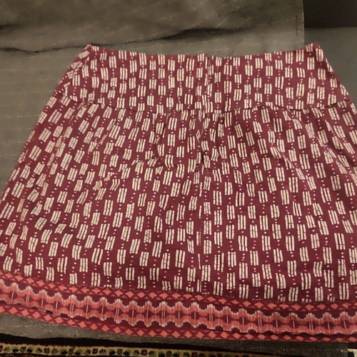 Mini skirt used large with boho magenta pattern
