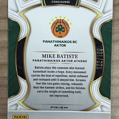 2025-26 Panini Select Euroleague Basketball Mike Batiste card like new