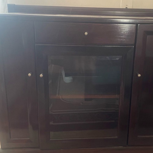 Living room furniture used, walnut with storage compartments