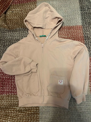 Benetton hooded jacket like new, beige, size 116 cm