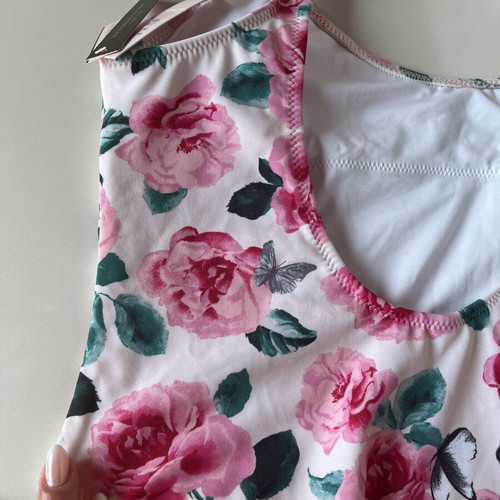 Victoria's Secret swimsuit with roses design open back new size S