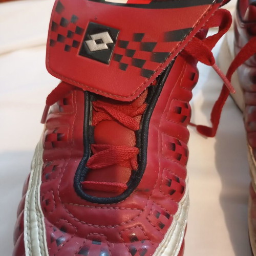 Lotto Sheva Pro vintage football shoes used, size EU44, red and silver