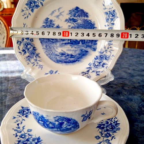 Old Sarreguemines Romantic porcelain cup France 1960