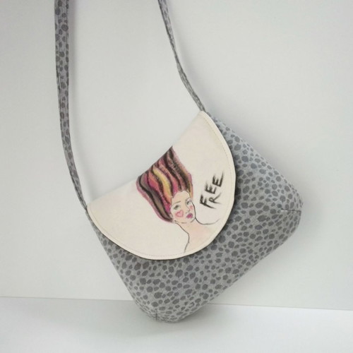 Women's crossbody bag new, handmade hand-painted design