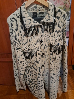 Pinko faux fur look shirt jacket like new, size S