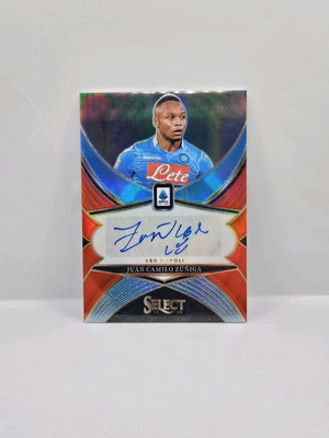 Panini Select Serie A Juan Camilo Zuniga κόκκινη αυτόγραφη κάρτα σαν καινούργια