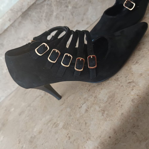 Dexim black pumps size 38 used with adjustable straps and zipper